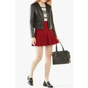 BCBGMaxAzria Black Cruz Faux Leather Blazer Jacket S